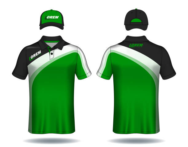 istock Set of uniform template, polo shirts and caps. 967542990