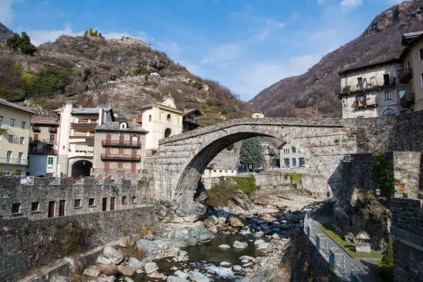 Roman Bridge "Pont-Saint-Martin", Valle d'Aosta, Italy