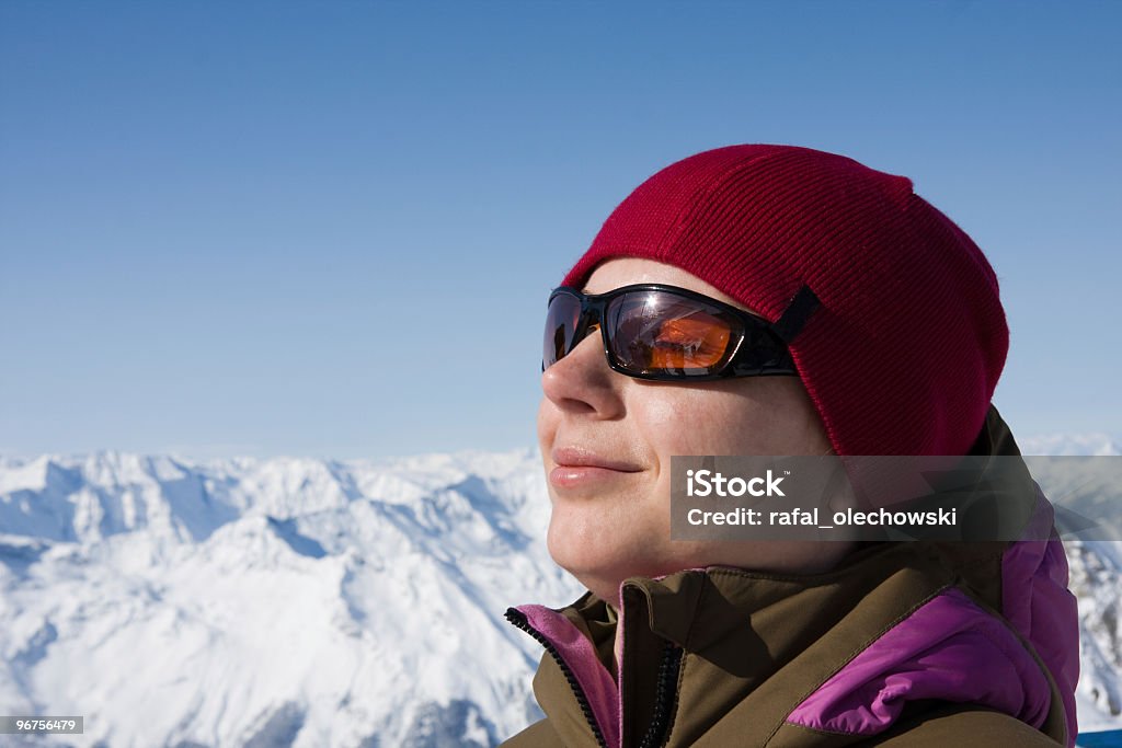 Woman enjoy sun in winter  Adult Stock Photo