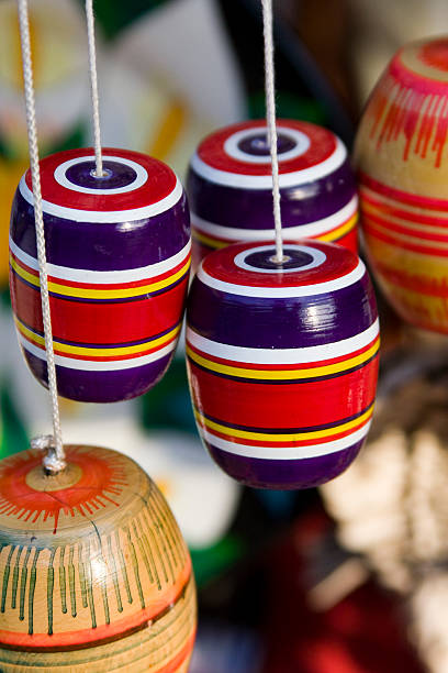 istock Hand painted tops at an open-air market 96757473