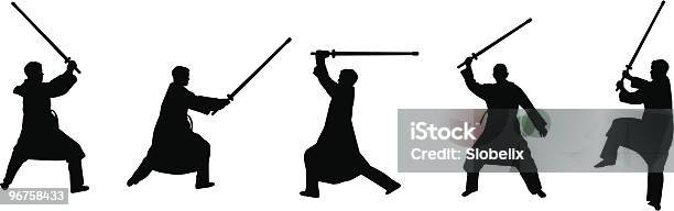 Swordsmen Silhouetten Stock Vektor Art und mehr Bilder von Kendo - Kendo, Vektor, Aggression
