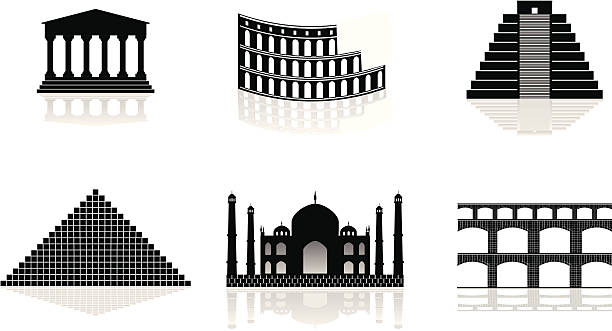 ilustraciones, imágenes clip art, dibujos animados e iconos de stock de los monumentos históricos ilustraciones vectoriales - roman aqueduct