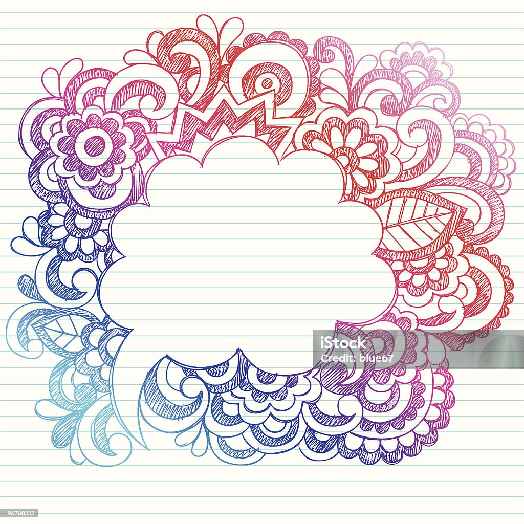 Hand-Drawn Sketchy Paisley Speech Bubble Doodle  Cloud - Sky stock vector