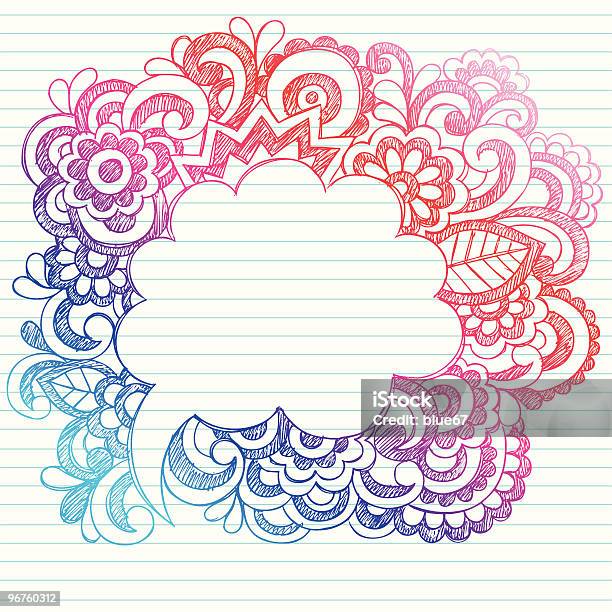 Handdrawn Sketchy Paisley Speech Bubble Doodle Stock Illustration - Download Image Now - Cloud - Sky, Color Image, Cute