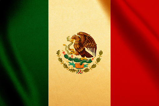 Mexico flag waving background