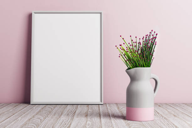 istock Vase with flowers on pink background 967652394
