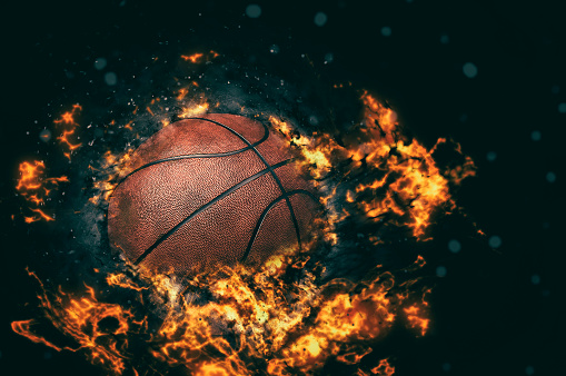 Basketball background. Fire illustration.