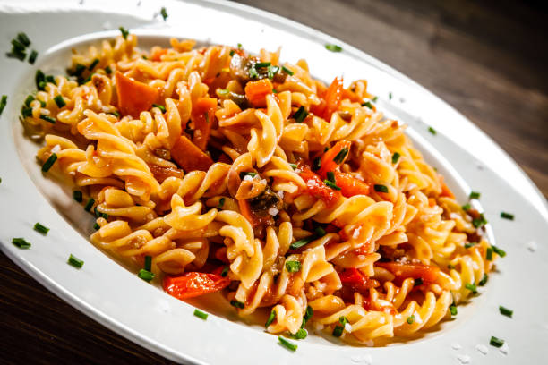 istock Pasta with meat tomato sauce and vegetables 967660348