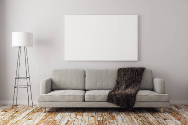 istock Modern living room with banner 967665600