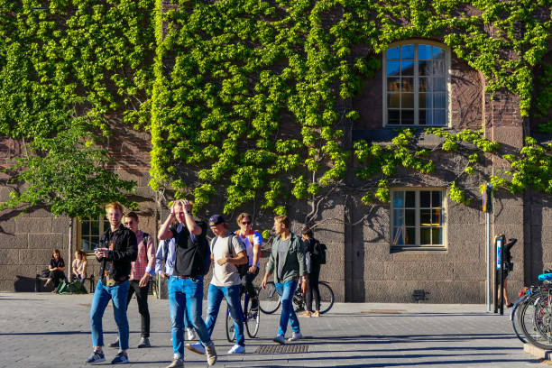 Stockholm, Sweden May 29, 2018 Students on the campus of the Royal Institute of Technology, or KTH