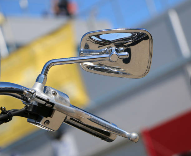 istock Motorcycle side mirror. handle and rear view mirror of motorcycle. 967687026