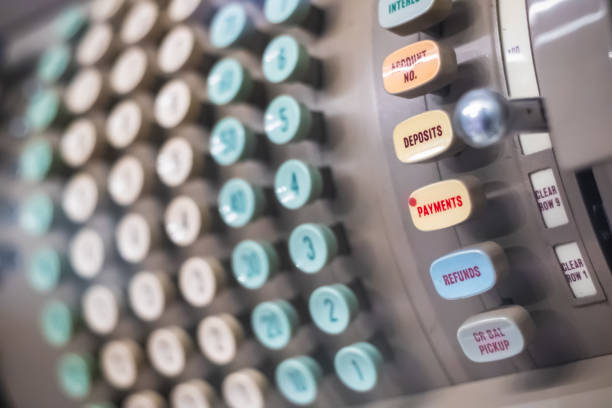 Selective focus, old shop cash register