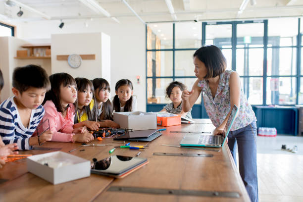 istock Teacher explaining a project to a group of young students 967701434