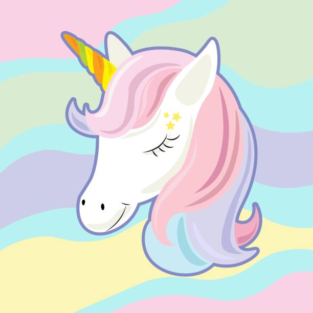 istock Unicorn cute cartoon in flat style for clothes 967709314