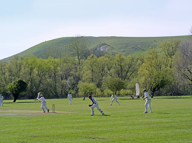 cricket - sport of cricket village cricket player english culture foto e immagini stock