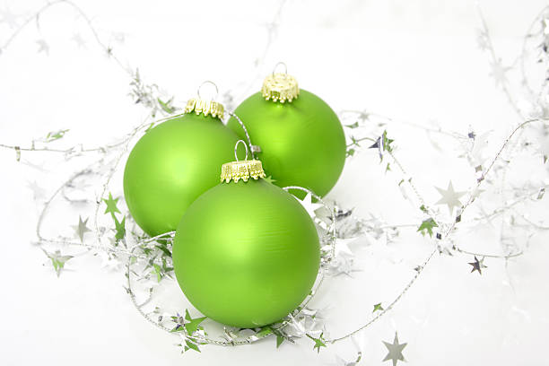 istock green ornaments with silver stars 96772358