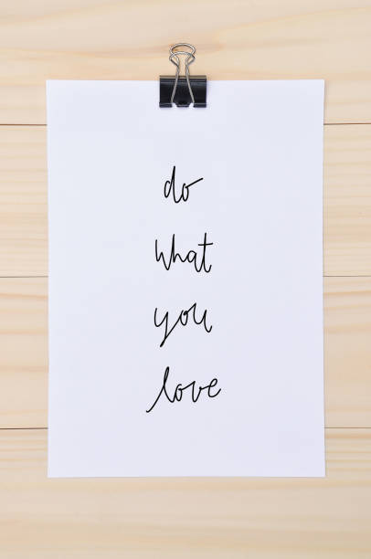 istock Do what you love quote on white paper 967724662
