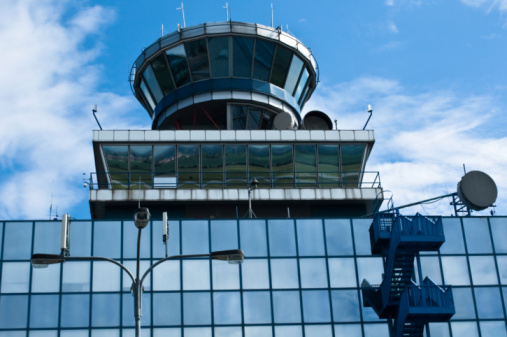 Air traffic control tower in Prague airport.