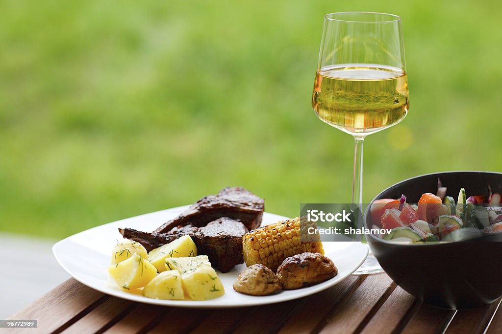 Grill at summer weekend - Foto stock royalty-free di Barbecue - Cibo