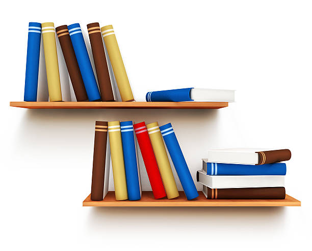 istock Graphic illustration of books on the shelf 96773403