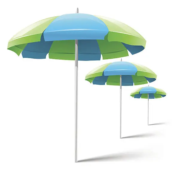 Vector illustration of beach umbrellas isolated on white