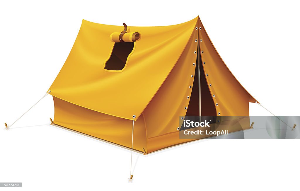 Yellow Tourist Tent For Travel And Camping Stock Illustration - Download  Image Now - Camping, Color Image, Entertainment Tent - iStock