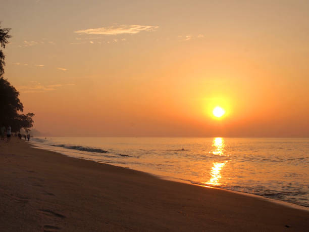 istock Slow shutter seascape view and beautiful sunrise 967739808