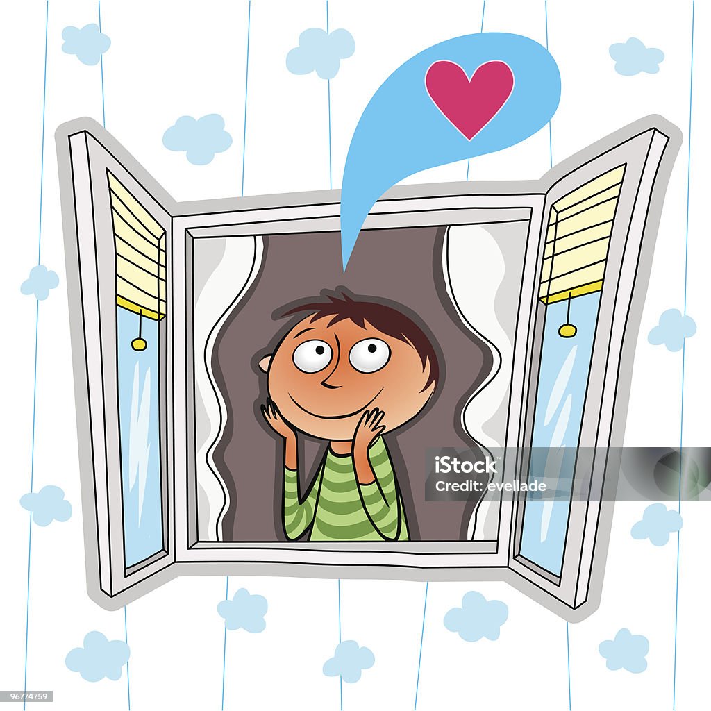 Daydreaming Stock Illustration - Download Image Now - Boys, Looking Through  Window, Blue - iStock