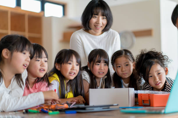 istock Teacher explaining a project to a group of young students 967751576