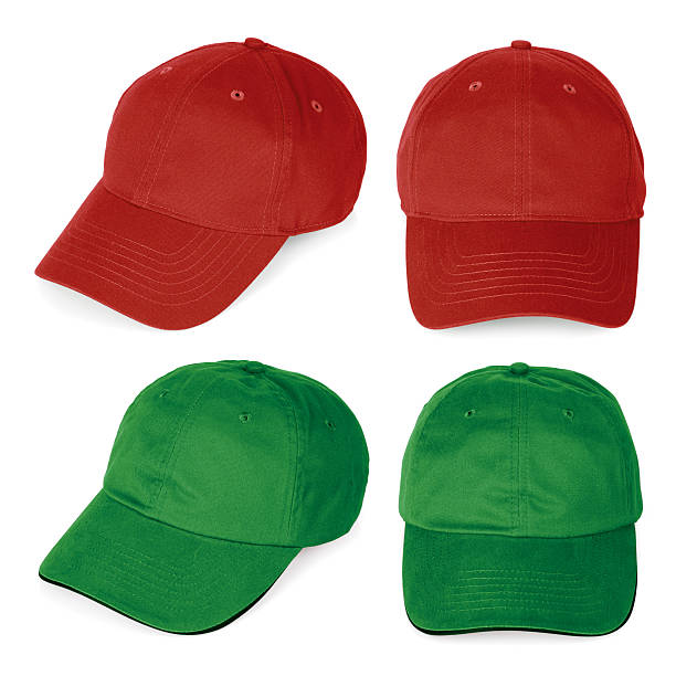 istock Blank red and green baseball caps 96775583