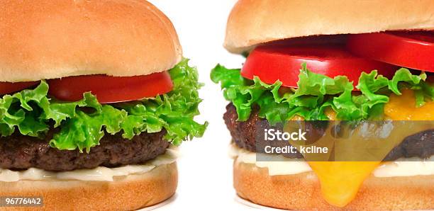 The Burger Duo Stock Photo - Download Image Now - Two Objects, Burger, Cheeseburger