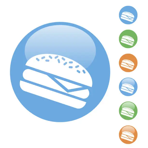 Vector illustration of icons vector simple round  illustration of a burger