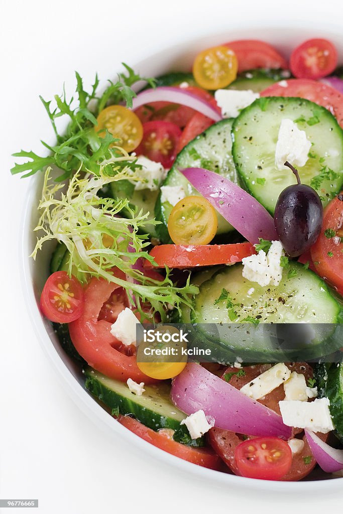 Delicious Greek Salad  Bowl Stock Photo