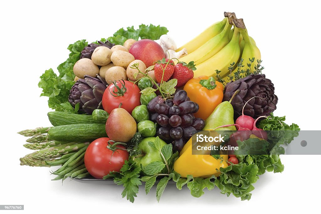 Fruit & Vegetable Platter  Food Pyramid Stock Photo