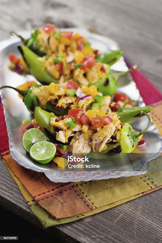 Rellenado Chili con Pollo - Foto de stock de Anaheim royalty-free