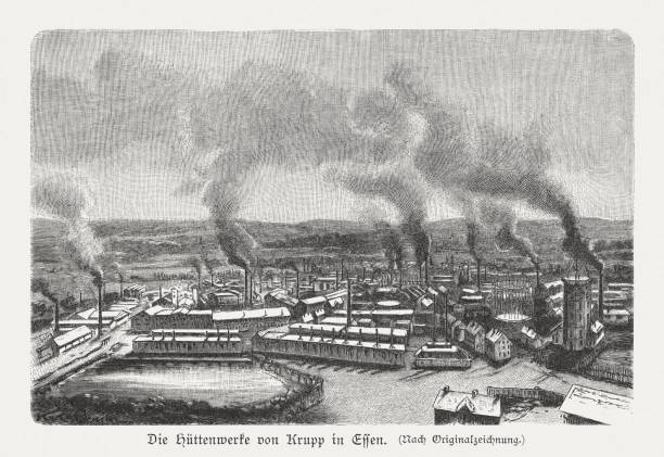 istock Smelting works of Krupp, Essen, Germany, wood engraving, published 1897 967770490