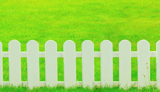istock wooden fence in the grass. 967770698