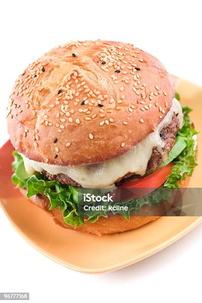 Gourmet California Burger Stock Photo - Download Image Now - Burger, Swiss Cheese, Avocado