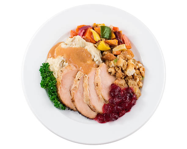 Turkey Dinner Plate stock photo