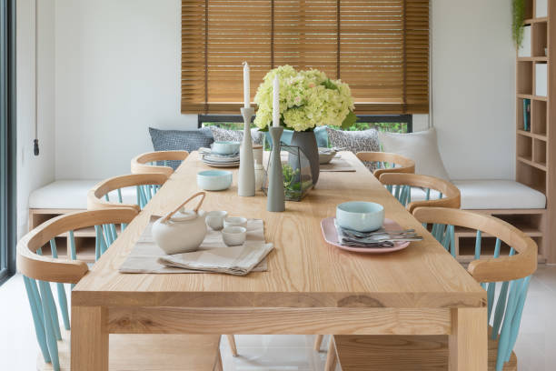istock wooden dining table in modern dining room 967772880