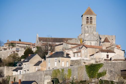 The medieval village of Salies de Bearn (64), France