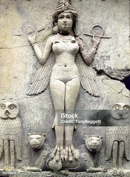 Ancient Babylonian Figure Queen Of The Night Stock Photo - Download Image Now - Mesopotamian, Goddess, Babylonia