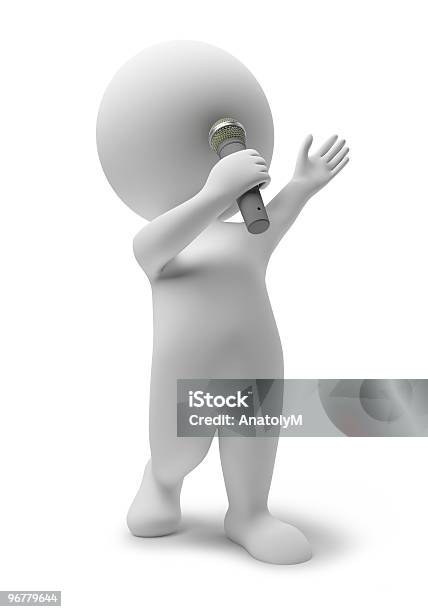 3 D Small Peoplecantante - Fotografie stock e altre immagini di Astratto - Astratto, Bianco, Cantante