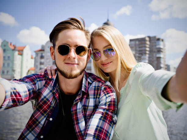 istock Young couple visiting Kaliningrad in Russia 967803248