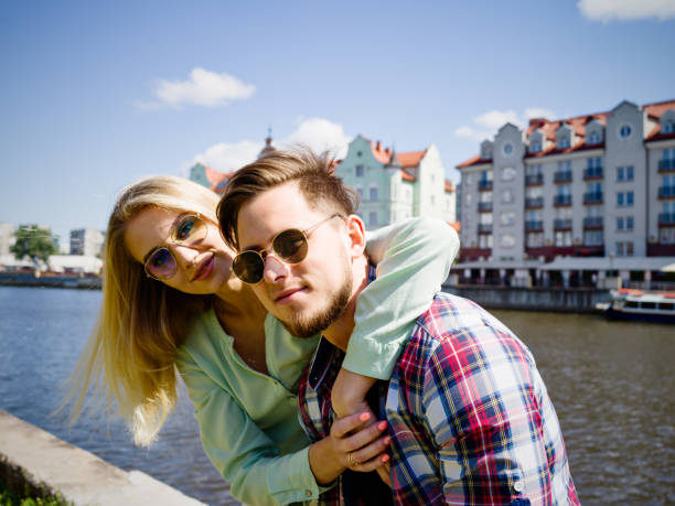 istock Young couple visiting Kaliningrad in Russia 967803284
