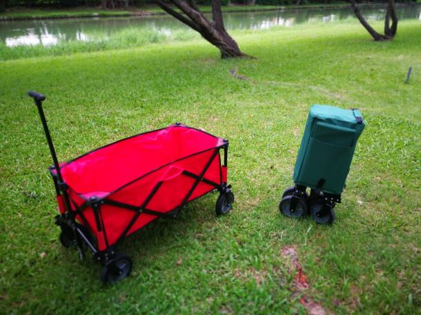 a green and red Cart for using in camping ltravel