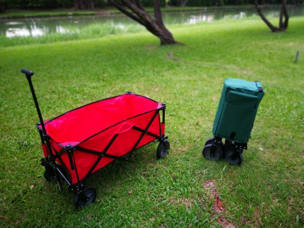istock a green and red Cart for using in camping ltravel 967807924