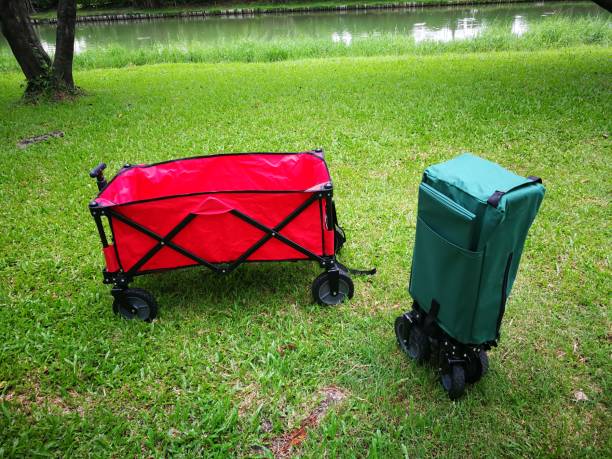 istock a green and red Cart for using in camping ltravel 967808562