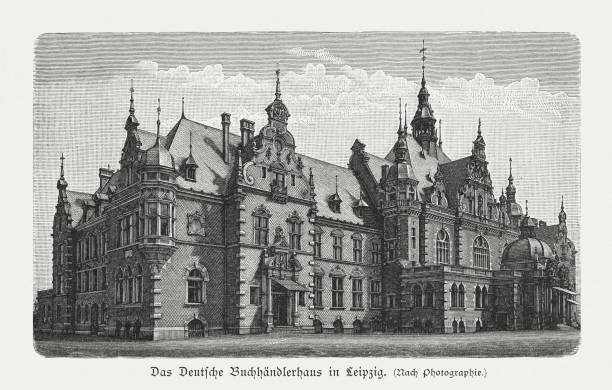 istock German Booksellers House (Deutsches Buchhaendlerhaus), Leipzig, Germany, woodcut, published 1897 967808958