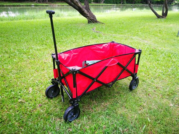 istock a red Cart for using in camping ltravel 967812128
